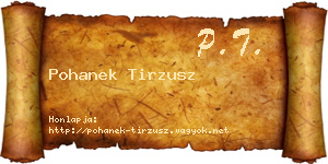 Pohanek Tirzusz névjegykártya